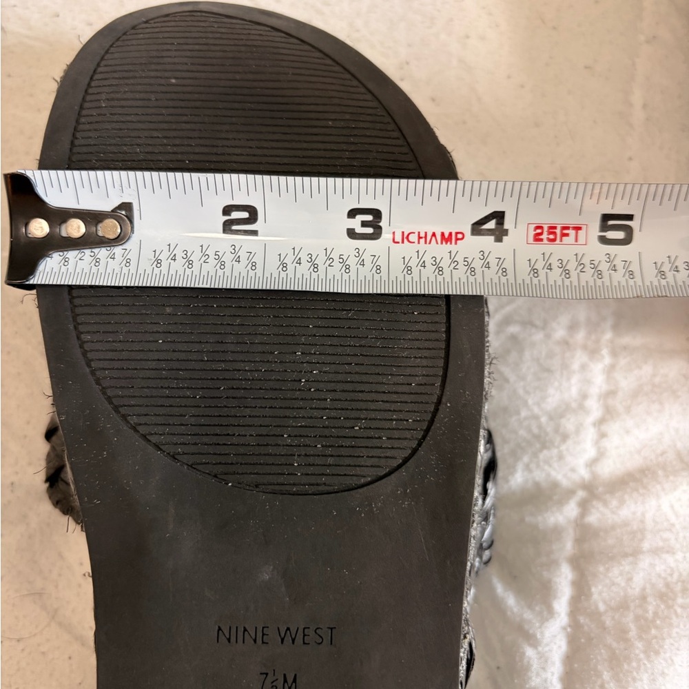 Nine West Black Woven Platform Slide Sandals Women’s 7.5 - Picture 8 of 9